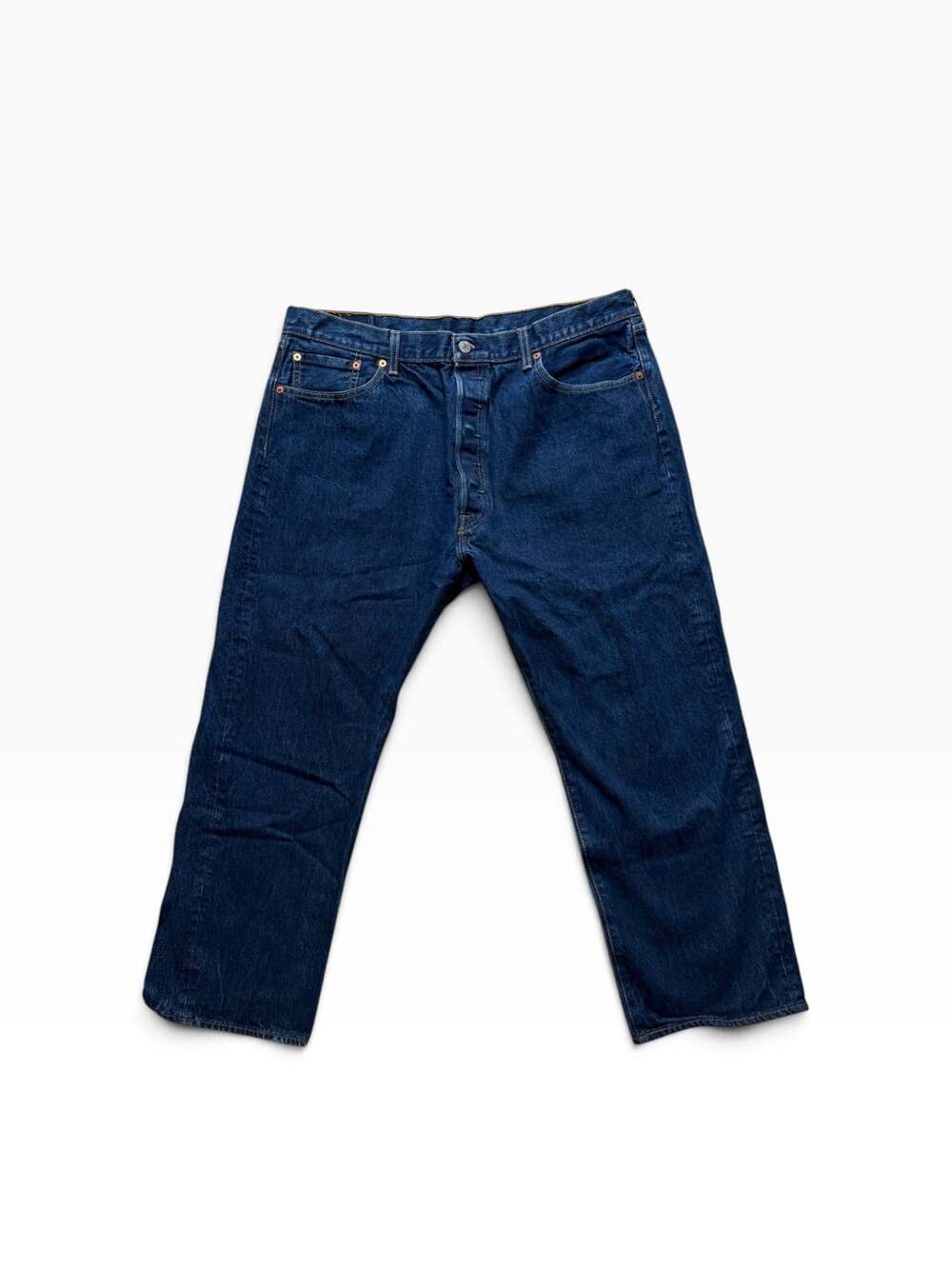 Levi's 501 Original Fit Straight Leg Dark Wash Denim Jeans Men's W42 L30